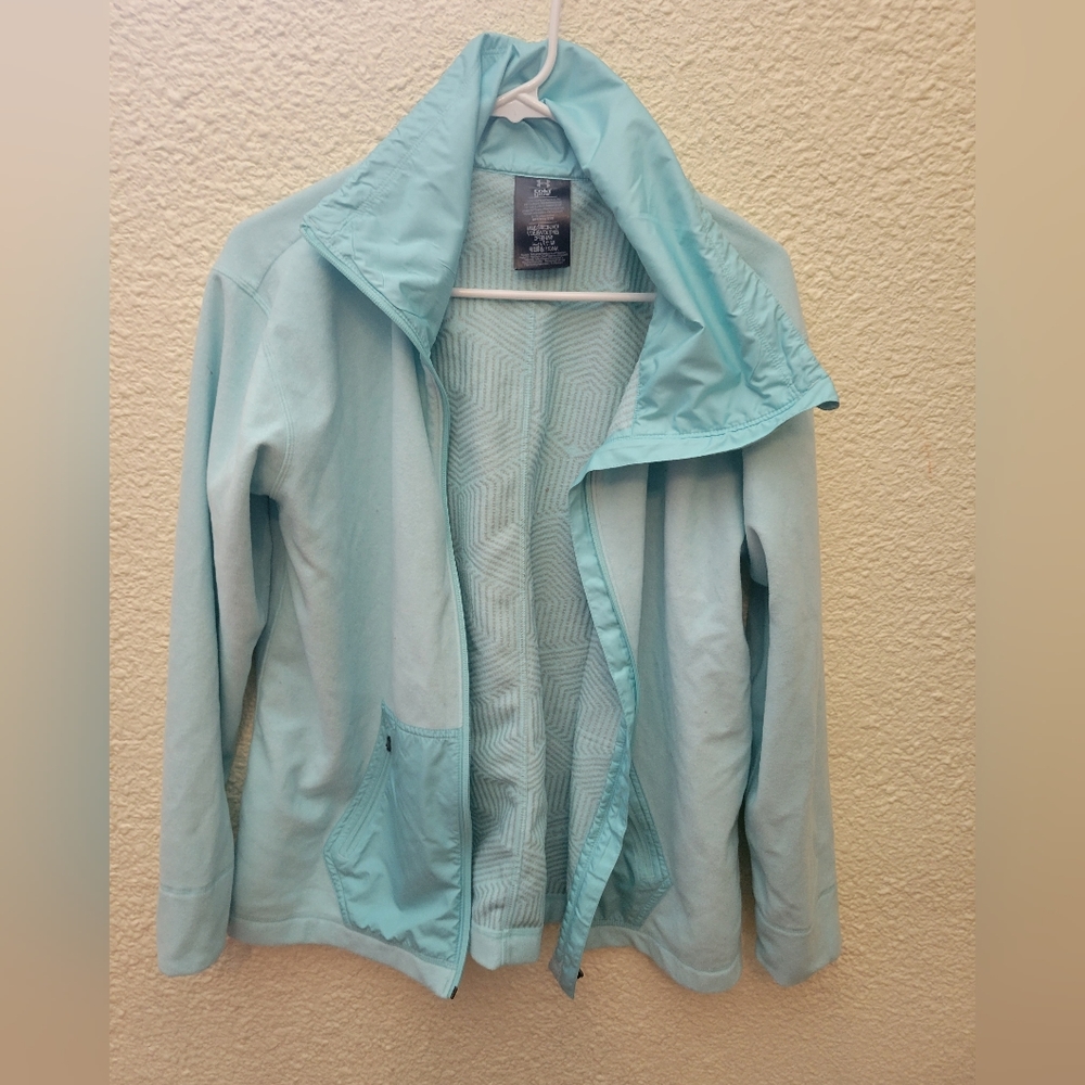 Under Armour Coldgear Zip Up Jacket Pale Blue Medium Loose Fit UA